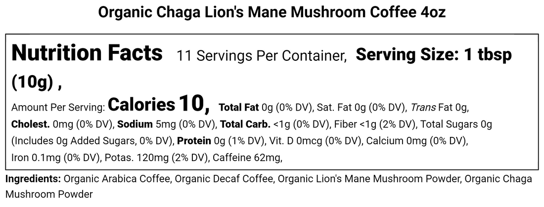 Chaga Lion’s Mane Mushroom coffee fusion